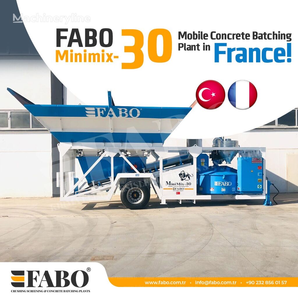 new FABO MOBILE CONCRETE PLANT CONTAINER TYPE 30 M3/H FABO MINIMIX