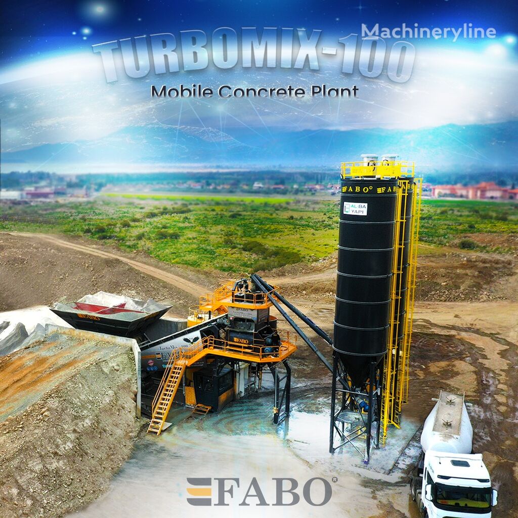 new FABO TURBOMIX-100 MOBILE CONCRETE BATCHING PLANT  concrete plant