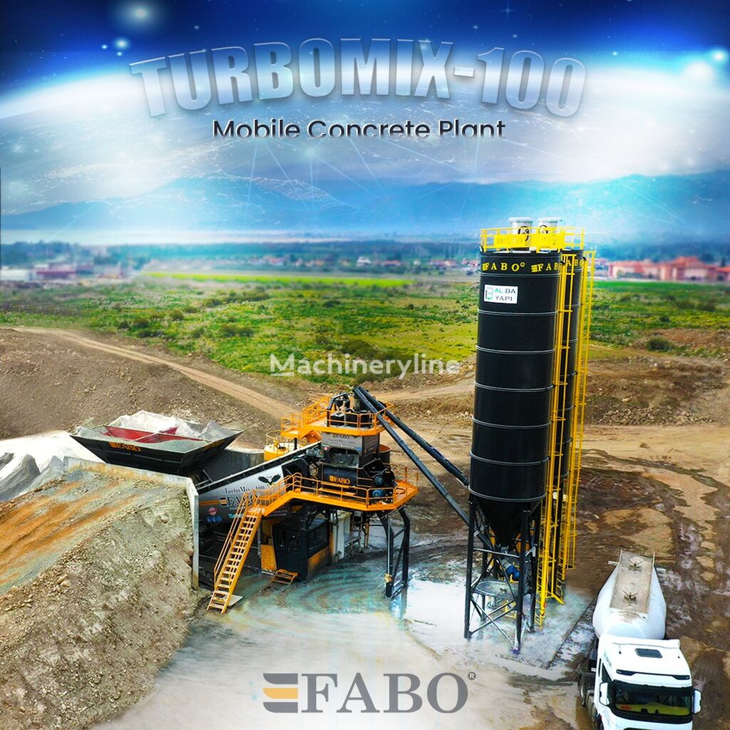 new FABO TURBOMIX-100 Mobile Concrete Batching Plant concrete plant