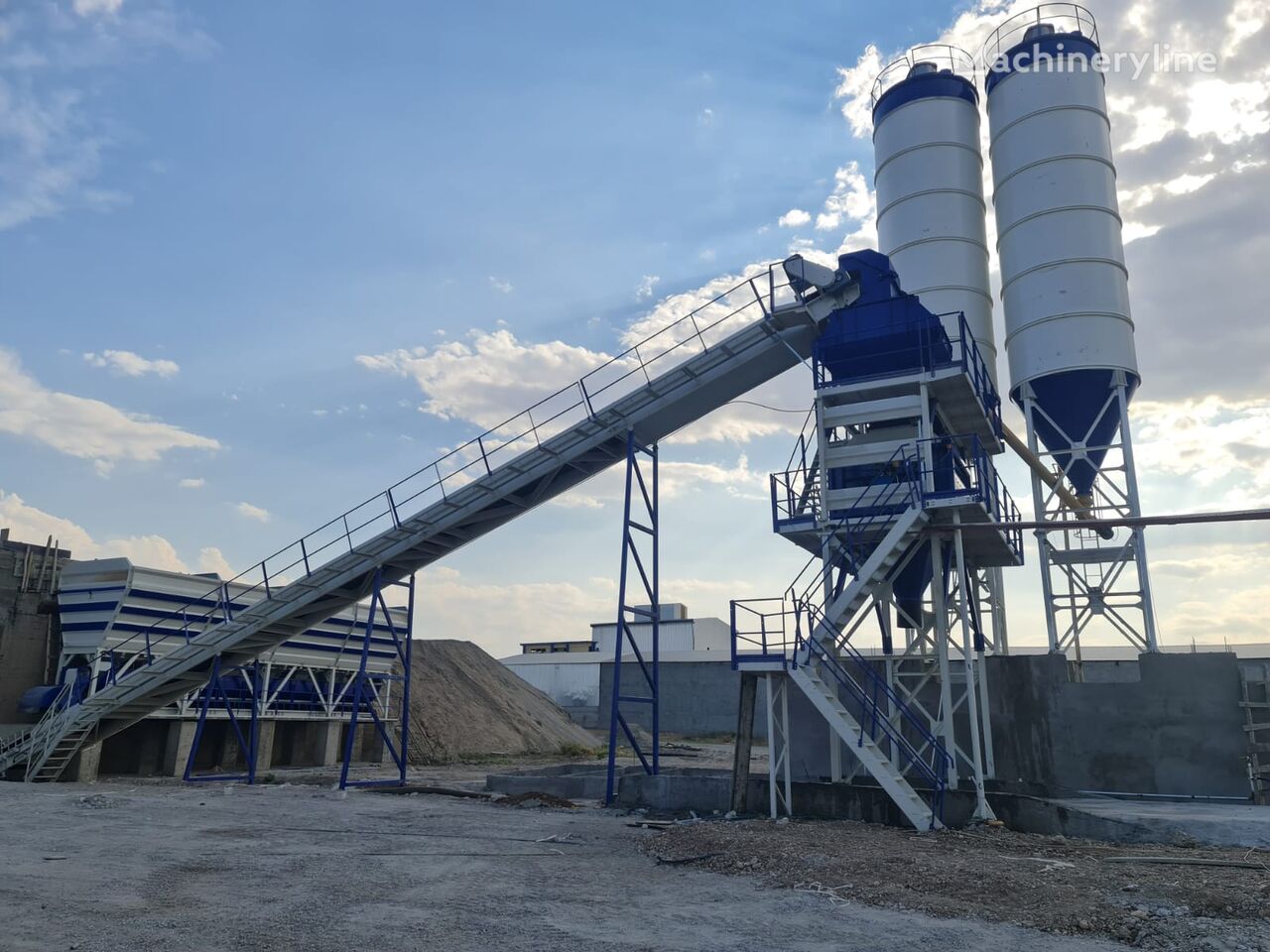new Polygonmach Stationary 135m3 Batching Planr with Double Planetery Mixer concrete plant